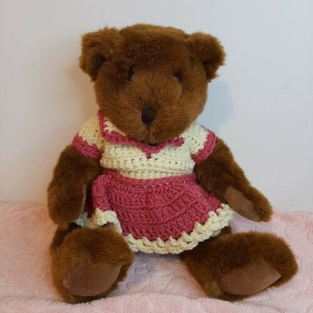 Bears by Precise Brown Teddy Bear Plush Stuffed Animal Crochet Dress Outfit